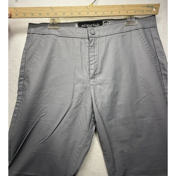 VTG Levis Silvertab Pants Mens 33x29.5 Gray Baggy Skater 90s Adjust Knee Pockets - Picture 5 of 8